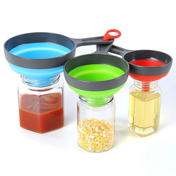 3Pcs/Set With 3 Size Kitchen Funnel Silicone