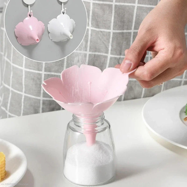 2Pc Kitchen Cherry Blossom Style Funnels Home Olive Oil Condiments Liquid Powder Dispenser Kitchen Accessories Kitchen Tools