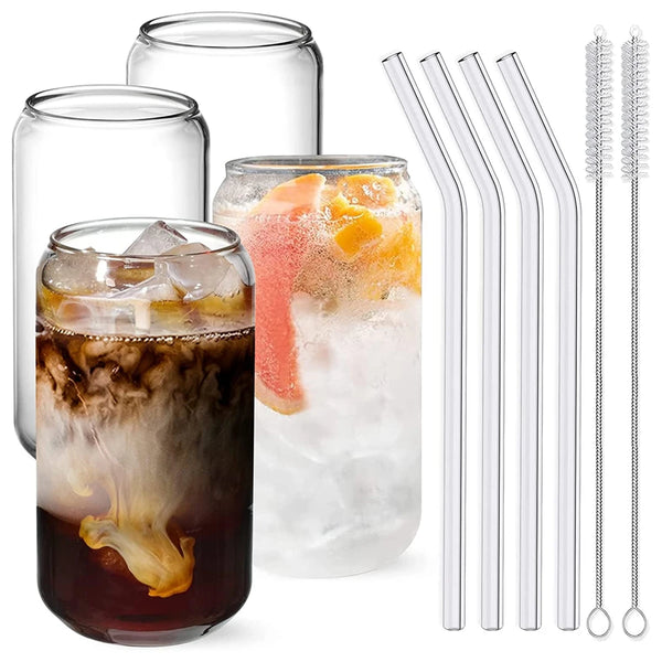 Drinking Glasses with Glass Straw