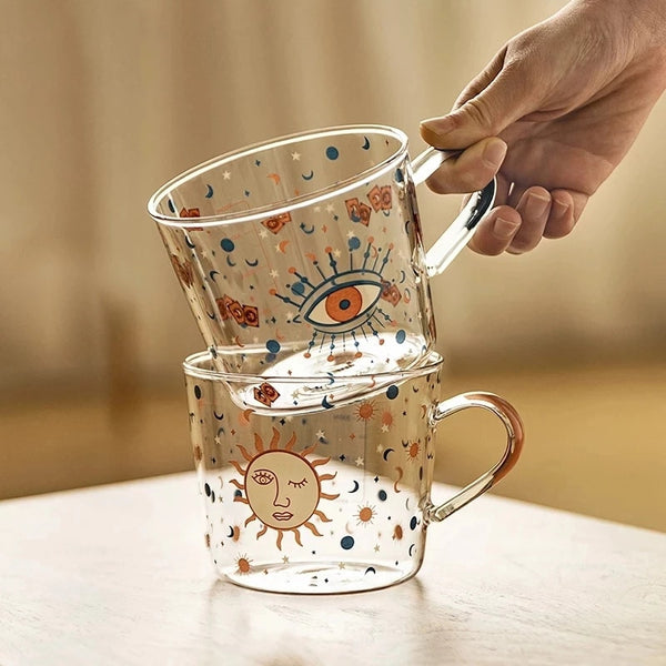 500ml Creative Glass Scale Handgrip Mug