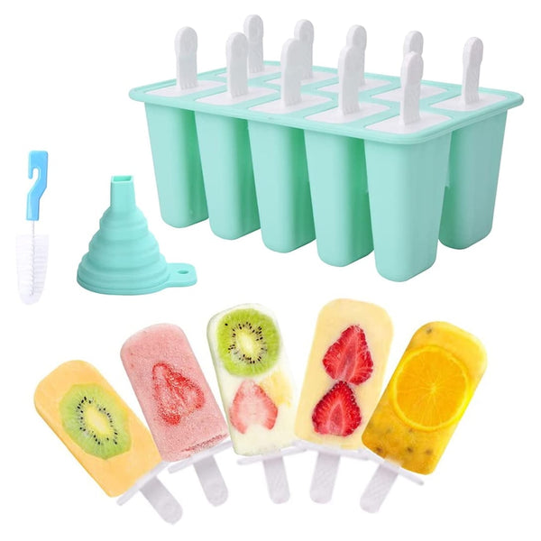 4/ 6 cell Silicone Ice Cream Popsicle Mold with Handle Ice Cream Mold