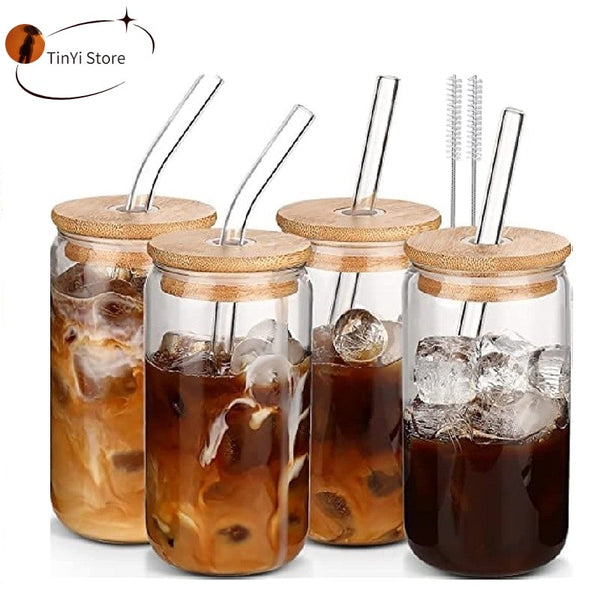 400/500ml Transparent Coffee Drinking Glass Cup