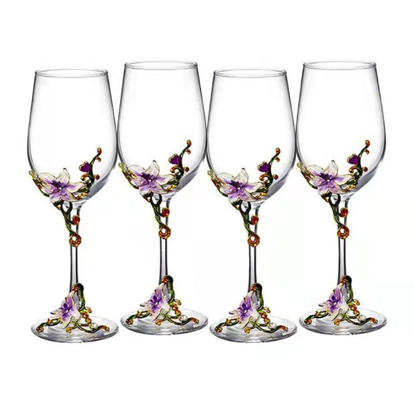 Creative Enamel Crystal Goblet Glasses for Champagne