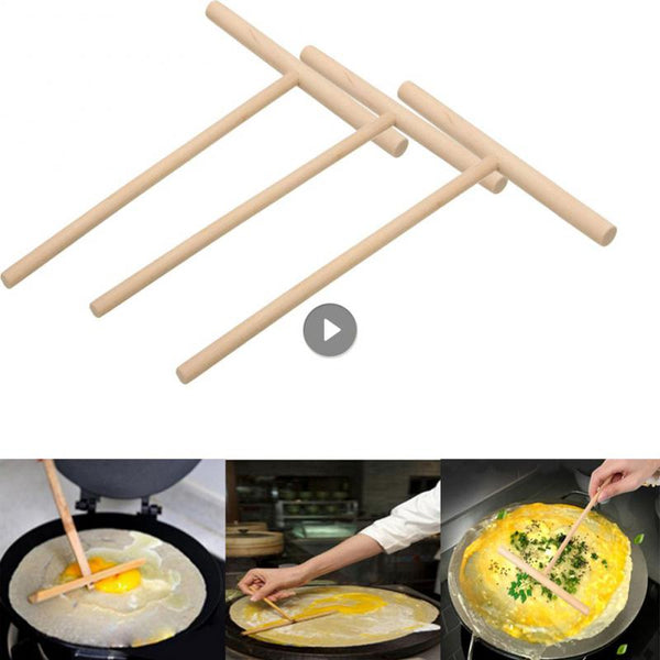 Wooden Spreader Stick T-Shaped | Pancake Batter Tool